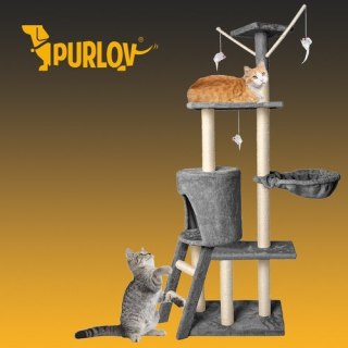 Drzewko dla kota 138cm szare Purlov