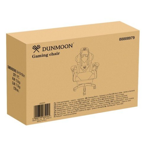 Fotel gamingowy - czarno - czerwony Dunmoon Dunmoon Fotel gamingowy - czarno - czerwony Dunmoon Dunmoon