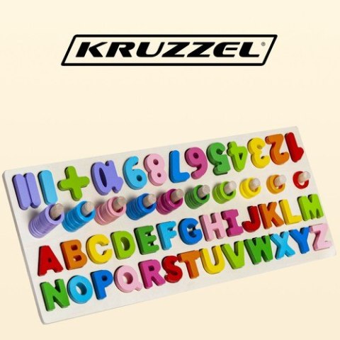 Układanka drewniana alfabet i cyfry Kruzzel Układanka drewniana alfabet i cyfry Kruzzel