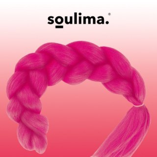 Włosy syntetyczne warkoczyki - ciemno - różowe Soulima