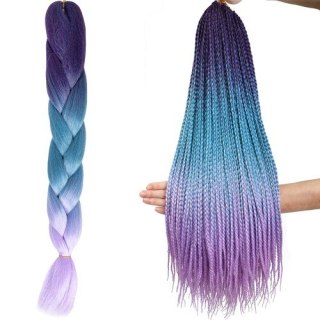 Włosy syntetyczne warkoczyki ombre nieb/fio W10342 Soulima