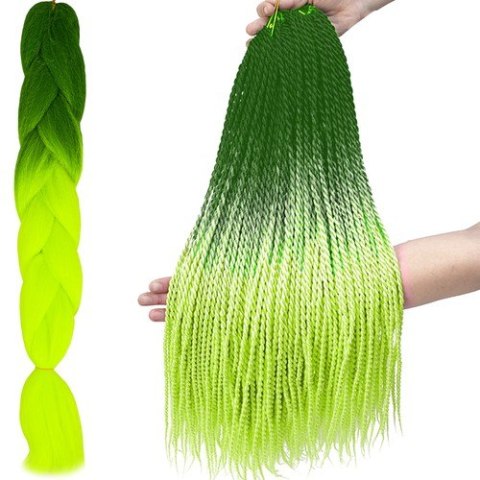 Włosy syntetyczne warkoczyki ombre ziel/neonW10344 Iso Trade Włosy syntetyczne warkoczyki ombre ziel/neonW10344 Iso Trade