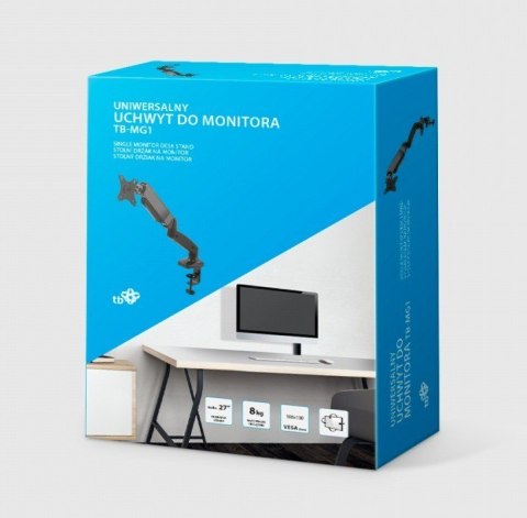 Uchwyt TB-MG1 do monitora na sprężynie gazowej do 27" 8kg Uchwyt TB-MG1 do monitora na sprężynie gazowej do 27" 8kg