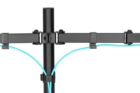 Uchwyt biurkowy podwójny z zaciskiem 2xLCD max. 32" max. Obciążenie 2x 8kg uchylno-obrotowy czarny Uchwyt biurkowy podwójny z zaciskiem 2xLCD max. 32" max. Obciążenie 2x 8kg uchylno-obrotowy czarny