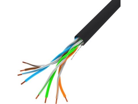 Kabel UTP Kat.5e drut LCU5-12CU-0305-BK czarny Kabel UTP Kat.5e drut LCU5-12CU-0305-BK czarny