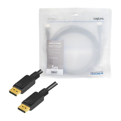Kabel DisplayPort 8K 60Hz,4K/120Hz 5m Czarny Kabel DisplayPort 8K 60Hz,4K/120Hz 5m Czarny