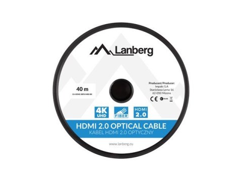 Kabel HDMI M/M v2.0 CA-HDMI-20FB-0400-BK 40m czarny Kabel HDMI M/M v2.0 CA-HDMI-20FB-0400-BK 40m czarny
