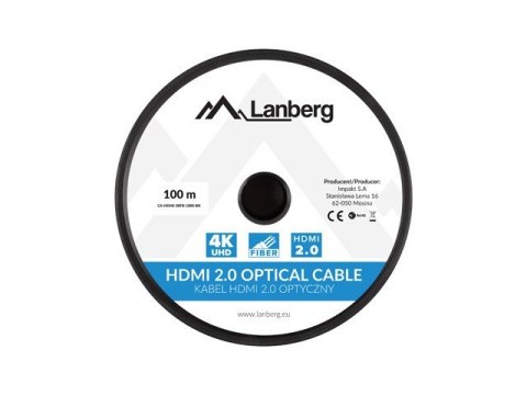 Kabel HDMI M/M v2.0 CA-HDMI-20FB-1000-BK 100m czarny Kabel HDMI M/M v2.0 CA-HDMI-20FB-1000-BK 100m czarny