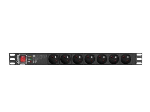 Listwa zasilająca rack PDU 19 cali 1U 16A 7X 230V PL SPD-3MP 2m czarna Listwa zasilająca rack PDU 19 cali 1U 16A 7X 230V PL SPD-3MP 2m czarna