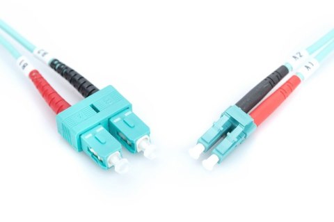 Patchcord światłowodowy FO LC-SC MM 50/125 OM3 duplex LSOH 3m Patchcord światłowodowy FO LC-SC MM 50/125 OM3 duplex LSOH 3m