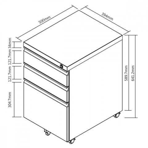 Szafka podbiurkowa metalowa MC-850 Czarna Szafka podbiurkowa metalowa MC-850 Czarna