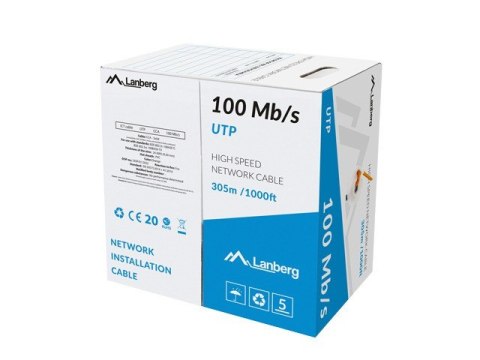 Kabel LAN UTP 100Mb/s 305m drut cca pomarańczowy Kabel LAN UTP 100Mb/s 305m drut cca pomarańczowy