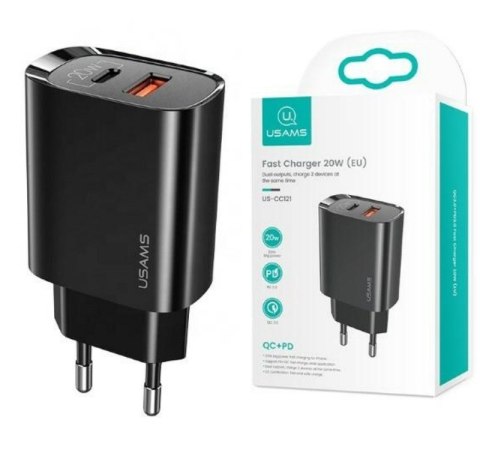 Ładowarka sieciowa 1xUSB-C+1xUSB T35 20W PD3.0 QC3.0 Fast charging Ładowarka sieciowa 1xUSB-C+1xUSB T35 20W PD3.0 QC3.0 Fast charging