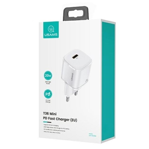 Ładowarka sieciowa 1xUSB-C T36 20W + kabel Lightning PD 3.0 Fast Charging Ładowarka sieciowa 1xUSB-C T36 20W + kabel Lightning PD 3.0 Fast Charging