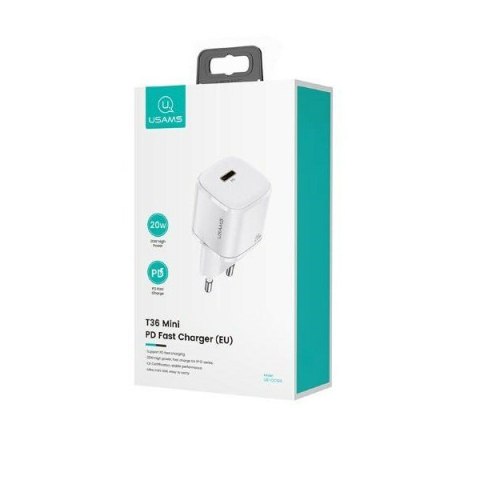 Ładowarka sieciowa 20W 1xUSB-C T36 PD3.0 Fast Charging Only Head Biała Ładowarka sieciowa 20W 1xUSB-C T36 PD3.0 Fast Charging Only Head Biała