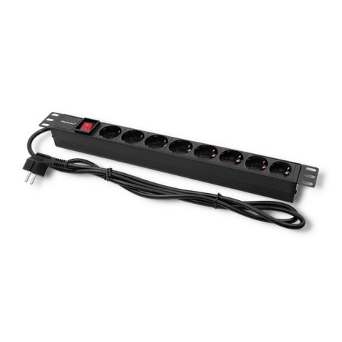 Listwa zasilająca do szafy RACK 1U | 16A | PDU | 8xSCHUKO | 2m Listwa zasilająca do szafy RACK 1U | 16A | PDU | 8xSCHUKO | 2m
