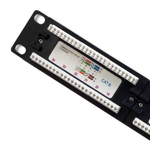 Patch panel RACK | 24 porty | kat.5e UTP | Czarny Patch panel RACK | 24 porty | kat.5e UTP | Czarny