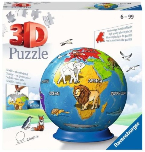 Puzzle 72 elementy 3D Kula, Dziecinny Globus Puzzle 72 elementy 3D Kula, Dziecinny Globus