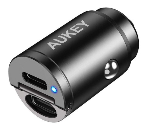 CC-A4 Mini aluminiowa ładowarka samochodowa 2xUSB-C PD Power Delivery Quick Charge 3.0 30W 6A PPS CC-A4 Mini aluminiowa ładowarka samochodowa 2xUSB-C PD Power Delivery Quick Charge 3.0 30W 6A PPS