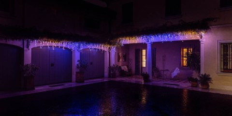 Inteligentne lampki sople Icicle 190 RGB LED, 5x0,5 m, IP44, przezroczysty przewód Inteligentne lampki sople Icicle 190 RGB LED, 5x0,5 m, IP44, przezroczysty przewód
