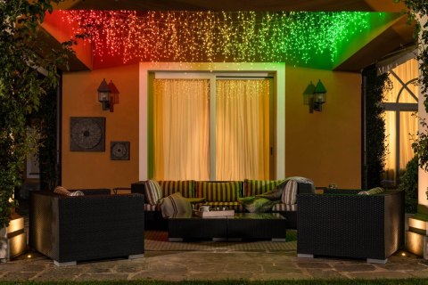 Inteligentne lampki sople Icicle 190 RGB LED, 5x0,5 m, IP44, przezroczysty przewód Inteligentne lampki sople Icicle 190 RGB LED, 5x0,5 m, IP44, przezroczysty przewód