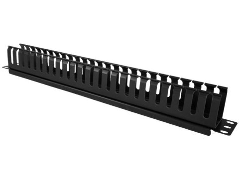 Organizator kabli 1U 19" z pokrywą maskującą Organizator kabli 1U 19" z pokrywą maskującą