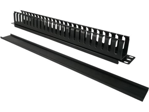 Organizator kabli 1U 19" z pokrywą maskującą Organizator kabli 1U 19" z pokrywą maskującą