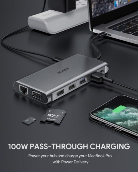 CB-C78 aluminiowy HUB USB-C | 12w1 | RJ45 Ethernet 10/100/1000Mbps | 2xUSB 3.1 | 2xUSB 2.0 | 2xHDMI 4k@30Hz | VGA | SD i microSD CB-C78 aluminiowy HUB USB-C | 12w1 | RJ45 Ethernet 10/100/1000Mbps | 2xUSB 3.1 | 2xUSB 2.0 | 2xHDMI 4k@30Hz | VGA | SD i microSD