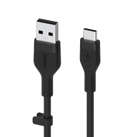 Kabel BoostCharge USB-A do USB-C silikonowy 2m, czarny Kabel BoostCharge USB-A do USB-C silikonowy 2m, czarny