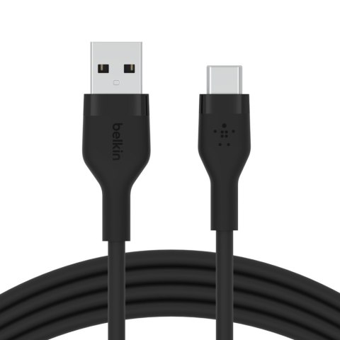 Kabel BoostCharge USB-A do USB-C silikonowy 2m, czarny Kabel BoostCharge USB-A do USB-C silikonowy 2m, czarny
