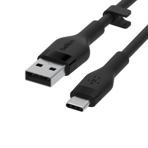 Kabel BoostCharge USB-A do USB-C silikonowy 2m, czarny Kabel BoostCharge USB-A do USB-C silikonowy 2m, czarny