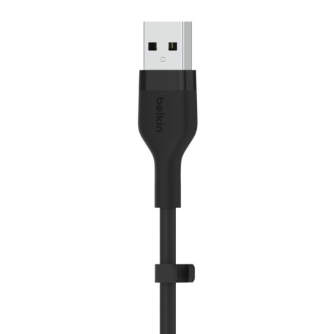 Kabel BoostCharge USB-A do USB-C silikonowy 2m, czarny Kabel BoostCharge USB-A do USB-C silikonowy 2m, czarny