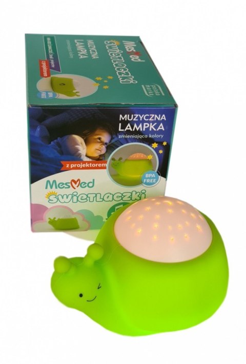 Lampka nocna z projektorem i poztywką MM003 Ślimaczuś Lampka nocna z projektorem i poztywką MM003 Ślimaczuś