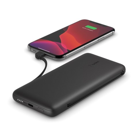 PowerBank 10 000mAh z kablami USB-C/LTG Czarny PowerBank 10 000mAh z kablami USB-C/LTG Czarny