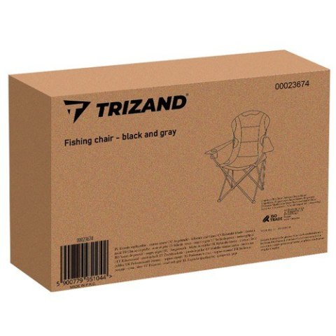Krzesło wędkarskie czarno-szare 23674 Trizand Krzesło wędkarskie czarno-szare 23674 Trizand