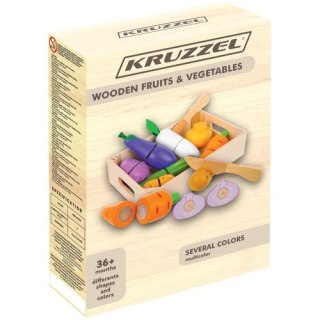 Zestaw owoce warzywa drewniane do krojenia Z23543 Kruzzel
