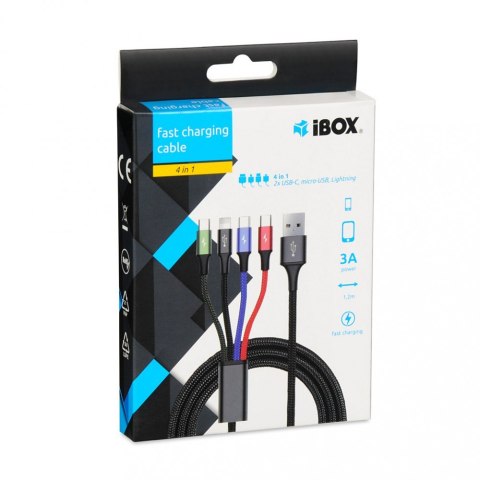 KABEL USB 4W1 2XUSB-C, MICROUSB, LIGHTNING KABEL USB 4W1 2XUSB-C, MICROUSB, LIGHTNING