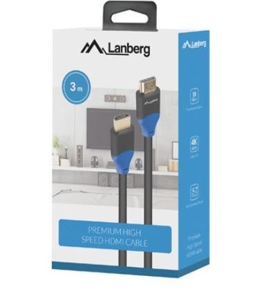 Kabel HDMI M/M V2.0 3m 4K pełna miedź czarny BOX Kabel HDMI M/M V2.0 3m 4K pełna miedź czarny BOX