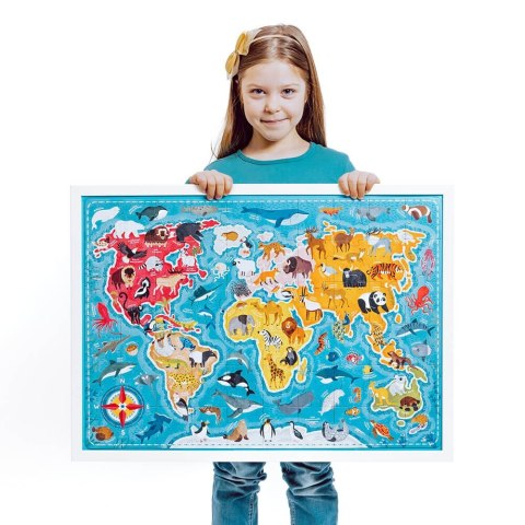 Puzzle 60 elementów Puzzlove - Mapa świata Zwierzęta Puzzle 60 elementów Puzzlove - Mapa świata Zwierzęta