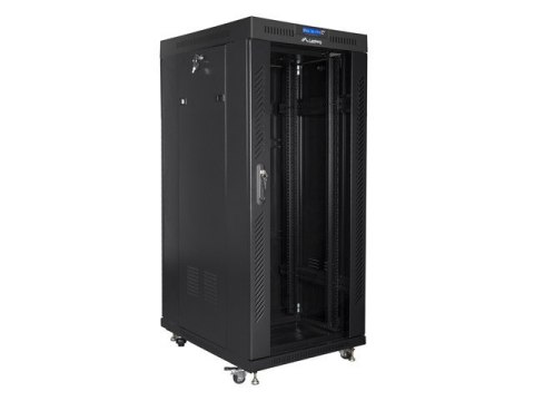 Szafa instalacyjna RACK stojąca 19 22U 800X800 czarne drzwi szklane LCD (FLAT PACK) Szafa instalacyjna RACK stojąca 19 22U 800X800 czarne drzwi szklane LCD (FLAT PACK)