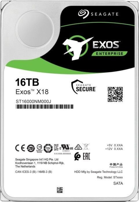 Dysk Exos X18 16TB 4Kn SATA 3,5 ST16000NM000J Dysk Exos X18 16TB 4Kn SATA 3,5 ST16000NM000J