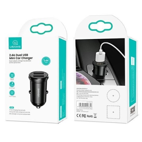 Ładowarka samochodowa 2xUSB 2,4A Czarna Ładowarka samochodowa 2xUSB 2,4A Czarna