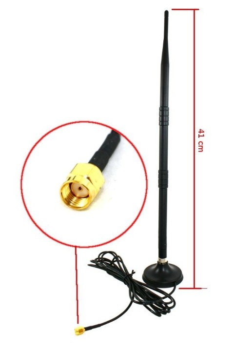 Dookólna antena WiFi 12dBI 41CM RP-SMA PODS, AK-05 Dookólna antena WiFi 12dBI 41CM RP-SMA PODS, AK-05