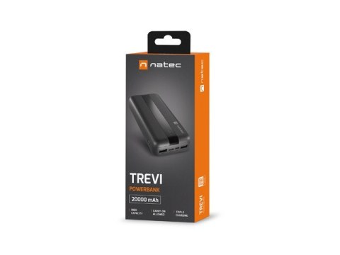 Powerbank Trevi 20000mAh 2x USB-A + USB-C Czarny Powerbank Trevi 20000mAh 2x USB-A + USB-C Czarny
