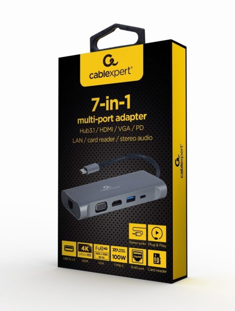 Adapter USB-C Hub USB-C PD GbE VGA HDMI 3xUSB 3.1 card audio Adapter USB-C Hub USB-C PD GbE VGA HDMI 3xUSB 3.1 card audio
