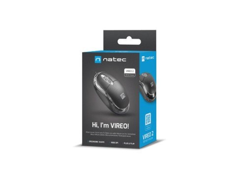 Mysz Vireo 2 1000 DPI optyczna USB Czarna Mysz Vireo 2 1000 DPI optyczna USB Czarna