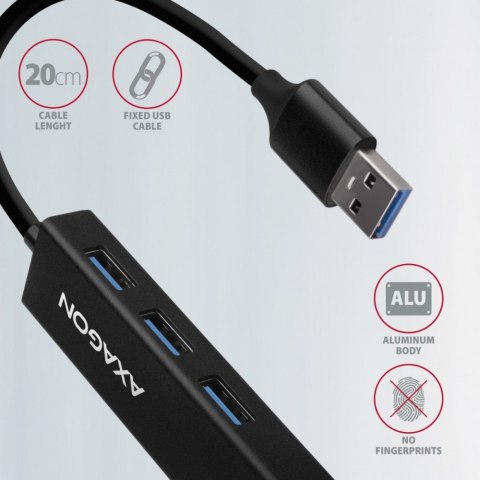 HMA-GL3A Wieloportowy hub 3x USB-A + GLAN, USB3.2 Gen 1, metalowy, 20cm USB-A kabel HMA-GL3A Wieloportowy hub 3x USB-A + GLAN, USB3.2 Gen 1, metalowy, 20cm USB-A kabel