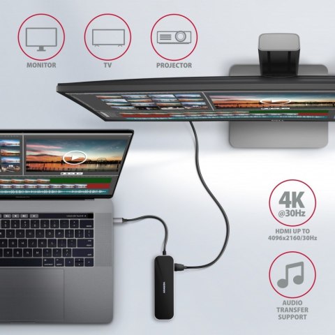 HMC-6GL Wieloportowy hub 3x USB-A, HDMI, RJ-45, USB 3.2 Gen 1 hub, PD 100W 20cm USB-C kabel HMC-6GL Wieloportowy hub 3x USB-A, HDMI, RJ-45, USB 3.2 Gen 1 hub, PD 100W 20cm USB-C kabel