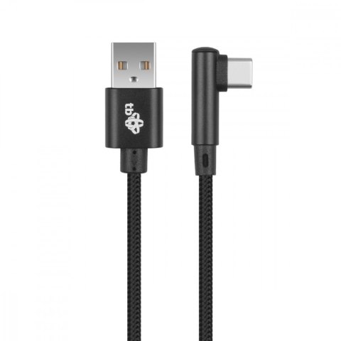 Kabel USB-USB C 1.5m kątowy, czarny sznurek Kabel USB-USB C 1.5m kątowy, czarny sznurek