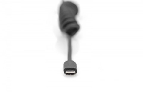 Kabel spiralny USB A/USB C, USB 2.0, PD 60W, max. 1m Czarny Kabel spiralny USB A/USB C, USB 2.0, PD 60W, max. 1m Czarny